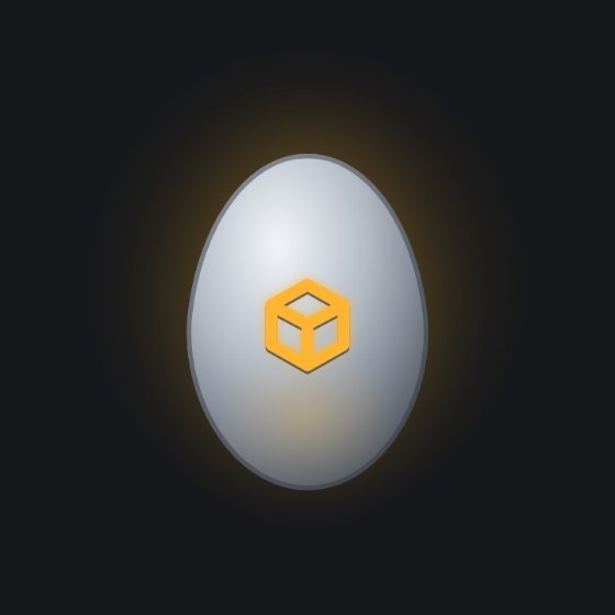 Palladium egg with a closed box inlaid.